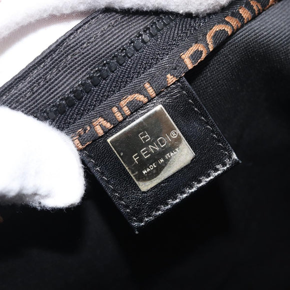 FENDI Hand Bag Canvas Black Silver Auth 201220