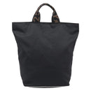 FENDI Hand Bag Canvas Black Silver Auth 201220-3