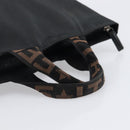 FENDI Hand Bag Canvas Black Silver Auth 201220-7