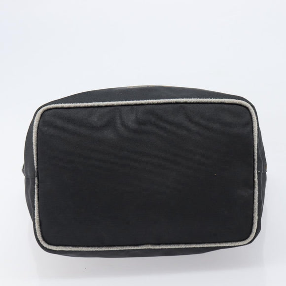 FENDI Hand Bag Canvas Black Silver Auth 201220