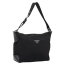 PRADA Shoulder Bag Nylon Black Silver Auth 201223A-1
