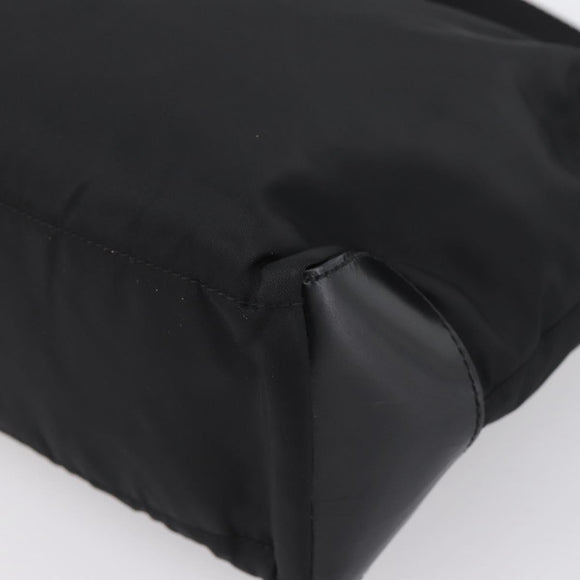 PRADA Shoulder Bag Nylon Black Silver Auth 201223A