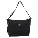 PRADA Shoulder Bag Nylon Black Silver Auth 201223A-2