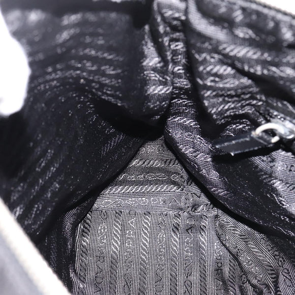 PRADA Shoulder Bag Nylon Black Silver Auth 201223A