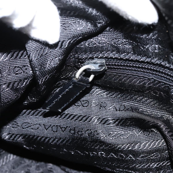 PRADA Shoulder Bag Nylon Black Silver Auth 201223A