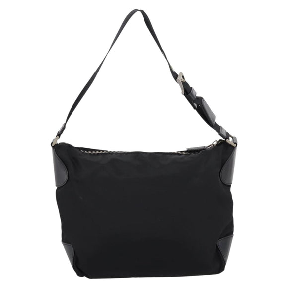 PRADA Shoulder Bag Nylon Black Silver Auth 201223A