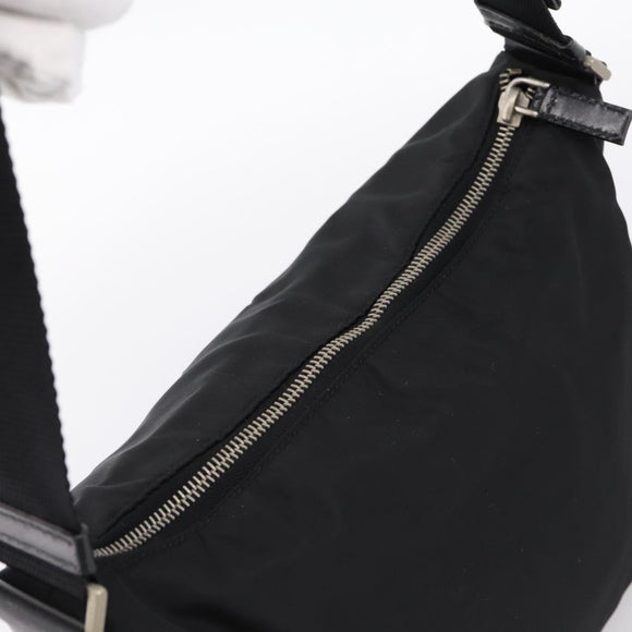 PRADA Shoulder Bag Nylon Black Silver Auth 201223A