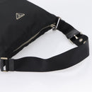 PRADA Shoulder Bag Nylon Black Silver Auth 201223A-7
