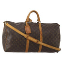 LOUIS VUITTON Monogram Keepall Bandouliere 55 Boston Bag M41414 LV Auth 201227-1