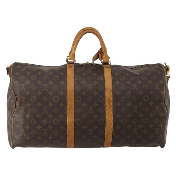 LOUIS VUITTON Monogram Keepall Bandouliere 55 Boston Bag M41414 LV Auth 201227