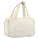 BOTTEGA VENETA INTRECCIATO Hand Bag Leather White Gold Tone 147740 Auth 201228-1