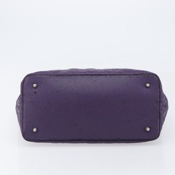 Christian Dior Canage Tote Bag Canvas Purple Silver Auth 201229