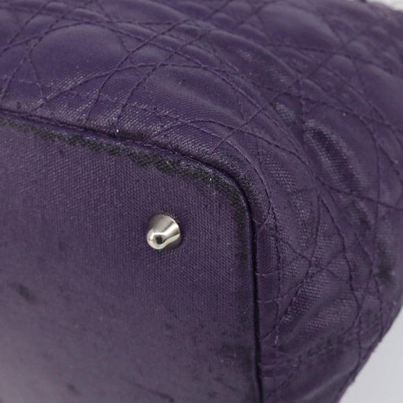 Christian Dior Canage Tote Bag Canvas Purple Silver Auth 201229