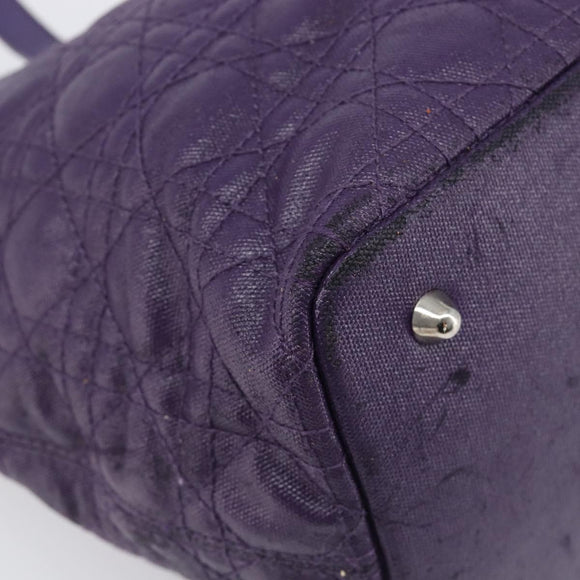 Christian Dior Canage Tote Bag Canvas Purple Silver Auth 201229