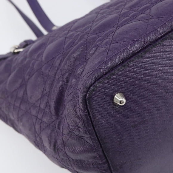 Christian Dior Canage Tote Bag Canvas Purple Silver Auth 201229