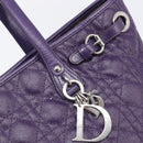 Christian Dior Canage Tote Bag Canvas Purple Silver Auth 201229-16