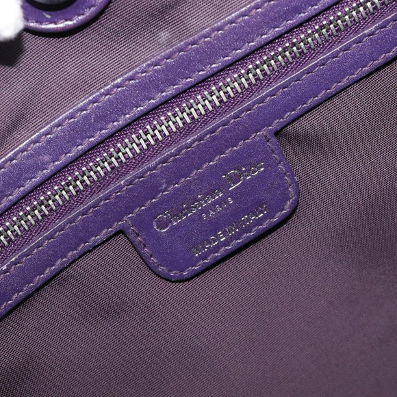Christian Dior Canage Tote Bag Canvas Purple Silver Auth 201229