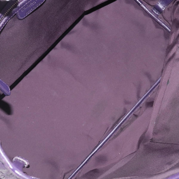 Christian Dior Canage Tote Bag Canvas Purple Silver Auth 201229