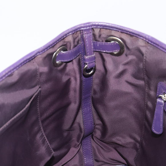 Christian Dior Canage Tote Bag Canvas Purple Silver Auth 201229