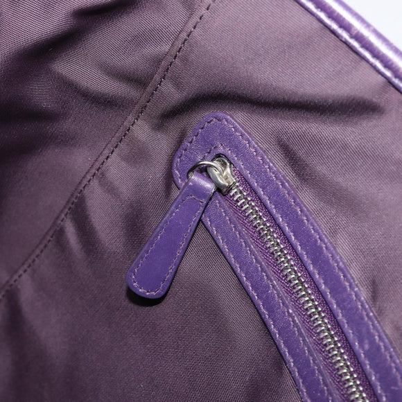 Christian Dior Canage Tote Bag Canvas Purple Silver Auth 201229
