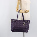 Christian Dior Canage Tote Bag Canvas Purple Silver Auth 201229-25