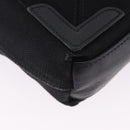 BALENCIAGA Navy Cabas XS Hand Bag Canvas Black Silver 390346 Auth 201237A-13