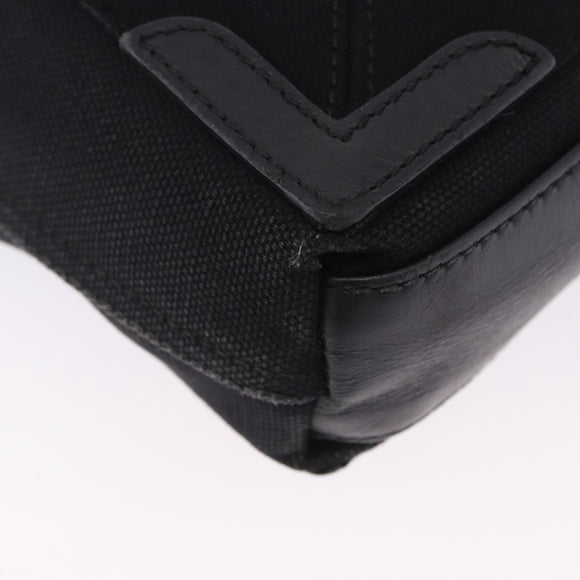 BALENCIAGA Navy Cabas XS Hand Bag Canvas Black Silver 390346 Auth 201237A