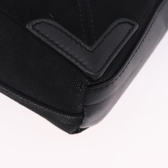 BALENCIAGA Navy Cabas XS Hand Bag Canvas Black Silver 390346 Auth 201237A