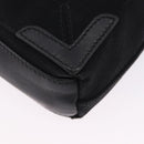 BALENCIAGA Navy Cabas XS Hand Bag Canvas Black Silver 390346 Auth 201237A-16