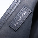 BALENCIAGA Navy Cabas XS Hand Bag Canvas Black Silver 390346 Auth 201237A-18