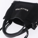 BALENCIAGA Navy Cabas XS Hand Bag Canvas Black Silver 390346 Auth 201237A-7
