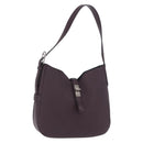 BALLY Shoulder Bag Leather Bordeaux Silver Auth 201238-1