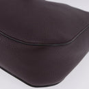 BALLY Shoulder Bag Leather Bordeaux Silver Auth 201238-16