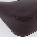 BALLY Shoulder Bag Leather Bordeaux Silver Auth 201238-17