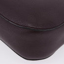 BALLY Shoulder Bag Leather Bordeaux Silver Auth 201238-18