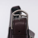 BALLY Shoulder Bag Leather Bordeaux Silver Auth 201238-8