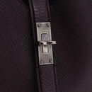 BALLY Shoulder Bag Leather Bordeaux Silver Auth 201238-19