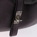 BALLY Shoulder Bag Leather Bordeaux Silver Auth 201238-20