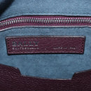 BALLY Shoulder Bag Leather Bordeaux Silver Auth 201238-21