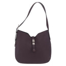 BALLY Shoulder Bag Leather Bordeaux Silver Auth 201238-13