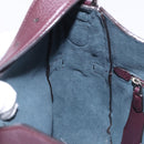 BALLY Shoulder Bag Leather Bordeaux Silver Auth 201238-23
