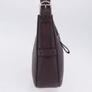 BALLY Shoulder Bag Leather Bordeaux Silver Auth 201238-4