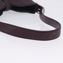 BALLY Shoulder Bag Leather Bordeaux Silver Auth 201238-7
