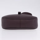 BALLY Shoulder Bag Leather Bordeaux Silver Auth 201238-5