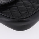 BALLY Chain Shoulder Bag Leather Black Gold Tone Auth 201246-10