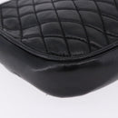 BALLY Chain Shoulder Bag Leather Black Gold Tone Auth 201246-12