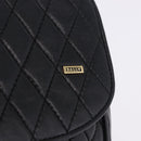 BALLY Chain Shoulder Bag Leather Black Gold Tone Auth 201246-14