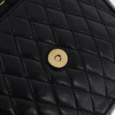 BALLY Chain Shoulder Bag Leather Black Gold Tone Auth 201246-17