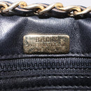 BALLY Chain Shoulder Bag Leather Black Gold Tone Auth 201246-18