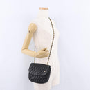 BALLY Chain Shoulder Bag Leather Black Gold Tone Auth 201246-24